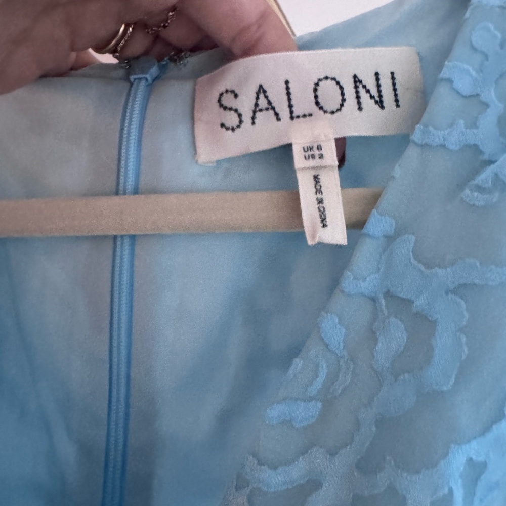 SALONI Women's Alya Short Dress, Ice Blue, 2 - Picture 7 of 8